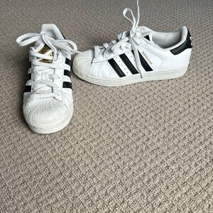 Adidas Kids White and Black Superstar Sneakers